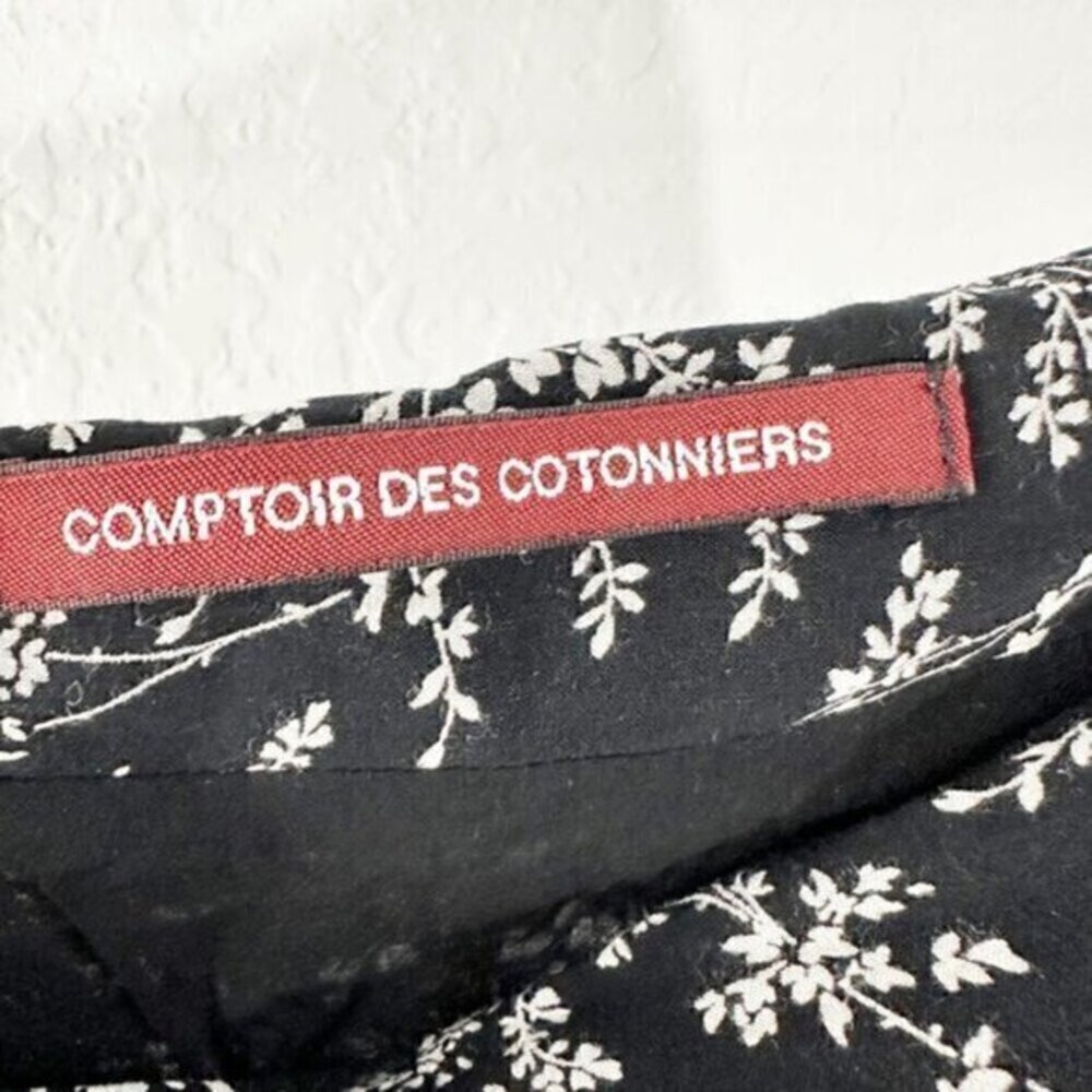 Comptoir Des Cotonniers Floral Ruffled Tiered Skirt Black‎ Extra Small - Picture 4 of 9